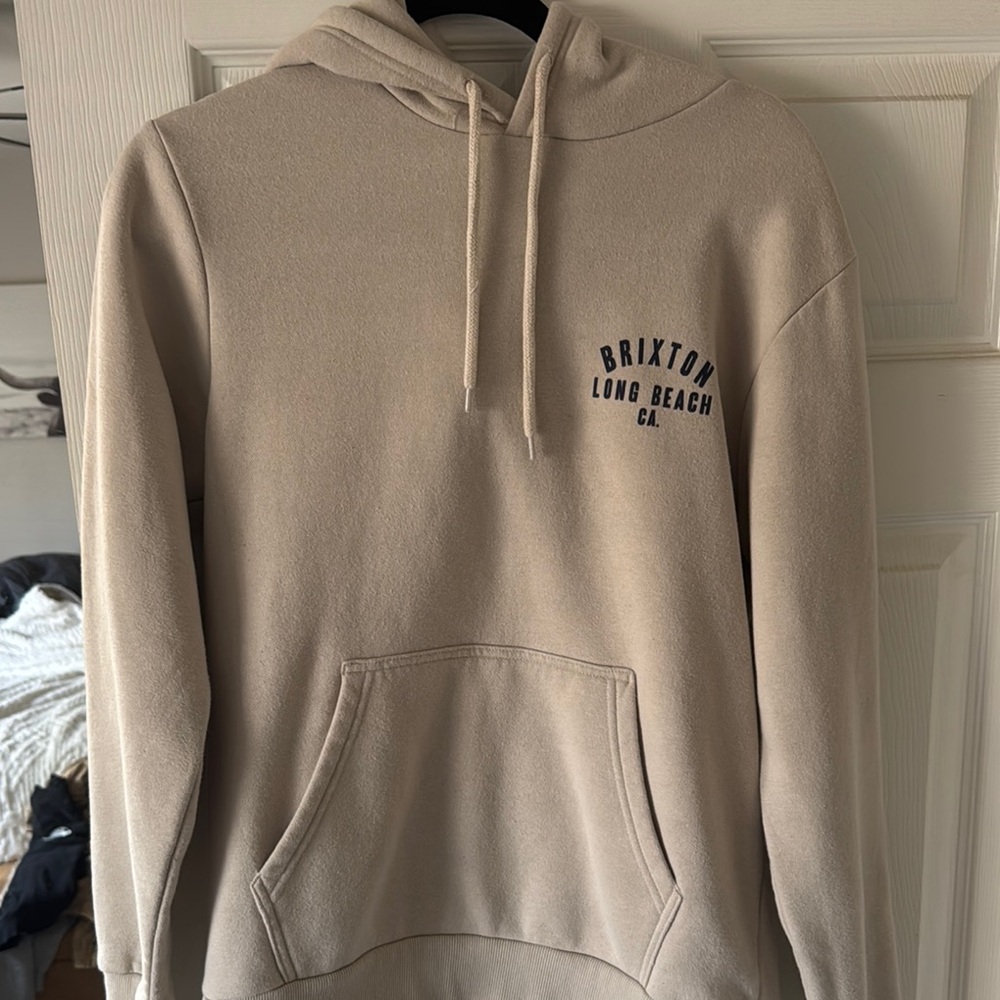 Brixton Men's Tan Hoodie Long Beach size small